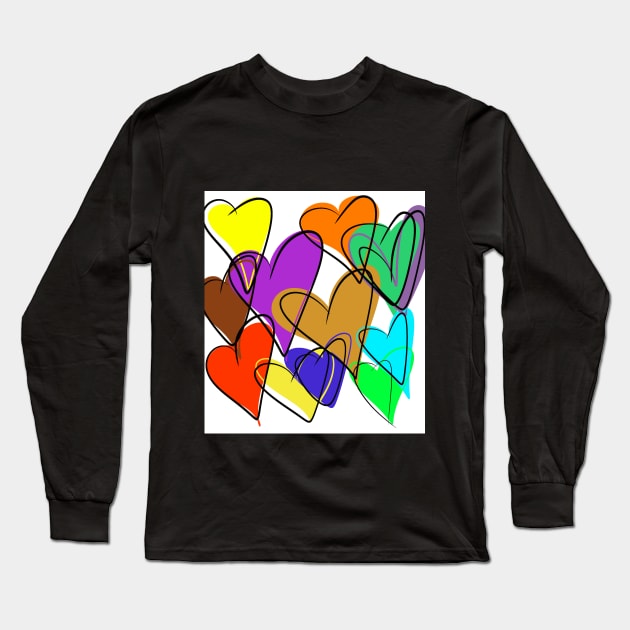 Colourful Hearts Long Sleeve T-Shirt by DIYitCREATEit